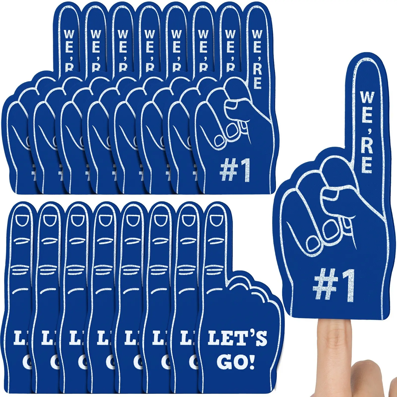 16 Piece Mini Foam Finger Cheer Tools, Best Sports Fan Accessories for Team Spirit Parties, Durable Non-Powered Cheer Props for Events, Party Event Props, Party Supply, Party Accessory