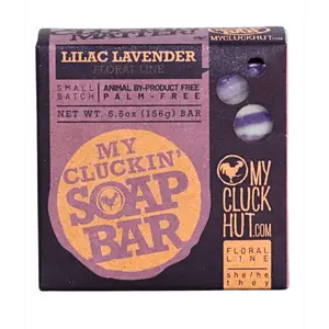 MYCLUCKHUT.COM Lilac Lavender My Cluckin' Soap Bar - Animal byproduct-Free, Palm-Free, Floral Scent, 5.5 oz