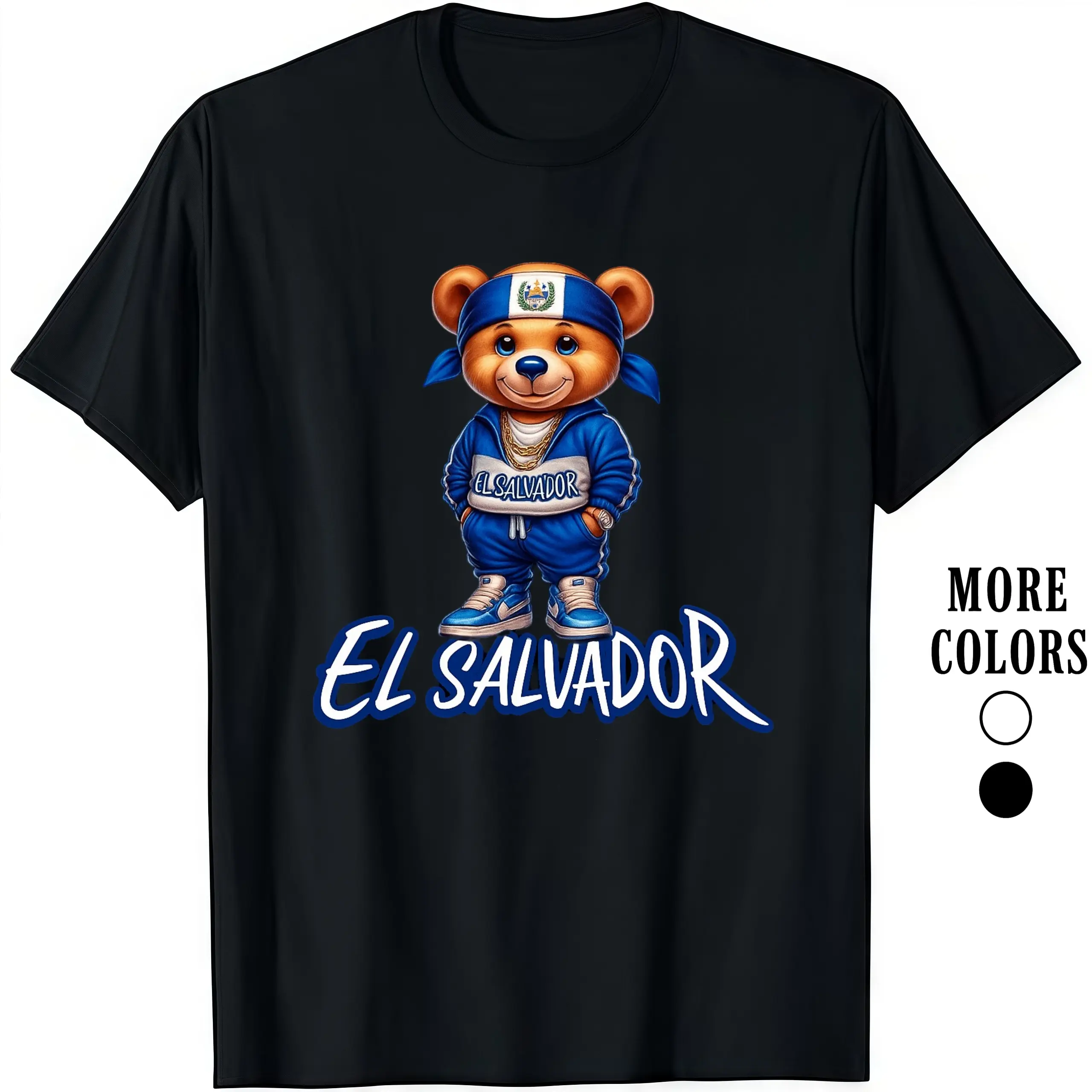 Men's Casual T-Shirt with Urban Bear Graphic - Short Sleeve Regular Fit Crewneck in 100% Cotton Knit Fabric, Tshirt, Shortsleeve, Menswear, Stretch Fabric, Graphic Print