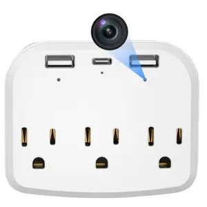SecureHome 1080P Smart Wall Outlet: 24/7 Security & Fast Charging Hub