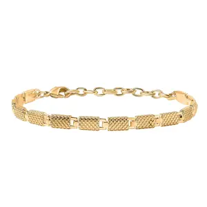 Rectangular Dragon Scale Link Bracelet in 18K Yellow Gold Plated Bronze 6.50-8.0In