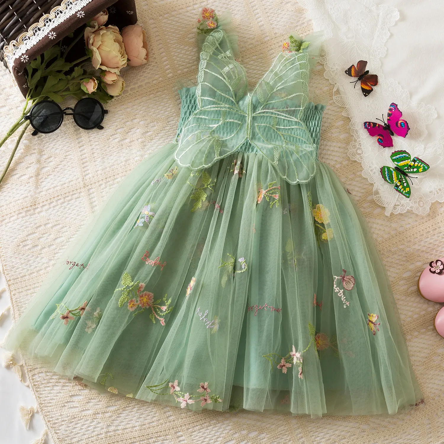 Baby Girls Dress for Flower Butterfly Embroidery Sleeveless New Summer  Princess Dress 1-5 Years Newborn Birthday Clothes - TikTok Shop