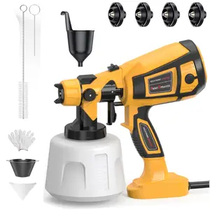 Paint-Sprayer-1000W-HVLP-High-Power-Electric-Spray-Paint 1400ml High Capacity Container Easy to Clean for Furniture Cabinets Fence Walls Door DIY Works Garden Chairs etc