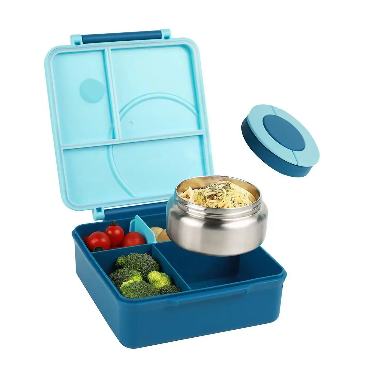 BPA-Free Kids Lunch Box, 2 Compartment Insulated Lunch Container, Leak-Proof Heatable Food Storage Box for School & Travel