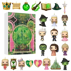 New Witch Arrival Holiday Blind Box, Christmas Tree Acrylic Ornament, 24 Countdown Calendar Blind Box, Festive Decoration, Random Surprise Set