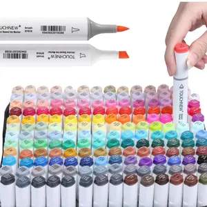 Dual Tip Marker Pen Set, 30/60/80/168 Colors Alcohol Soft Brush Markers, Art Markers for Lettering Cards Drawing Coloring Illustrations