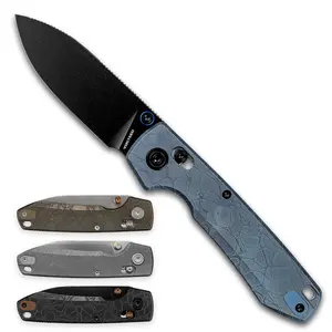 Vosteed New Raccoon TiSlim Crossbar Lock Knife with 3.18" S35VN/154CM Drop Point Blade, Titanium Handle, Thumb Stud & Reversible|Stainless Steel Clip - EDC Folding Pocket Knife,Everyday Carry Gift for Men & Dad