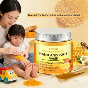 VC & Turmeric Hand & Foot Masks - Brighten Skin Tone, Remove Dead Skin, Smooth & Soften, Deep Moisturizing Care, Gentle Skincare