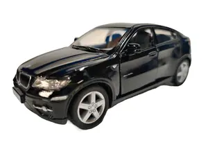 KINSMART 1:38 Scale BMW X6 Die Cast Car Black Pull Back and Go Action Openable Doors Officially Licensed 5 Inches Length Collectible Toy