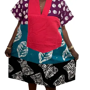 African Ankara Short Bubu Dress, Ankara Patch/Mix Short Boubou, One Size Fits Most, Ready to Wear African Dress