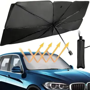 Portable Car Windshield Sunshade, Foldable Windshield Sun Umbrella, Car Exterior Accessories, Car Windshield Cooling Umbrella for Daily, Car Window Shades