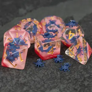 Dark Blue Octopus Dice Set
