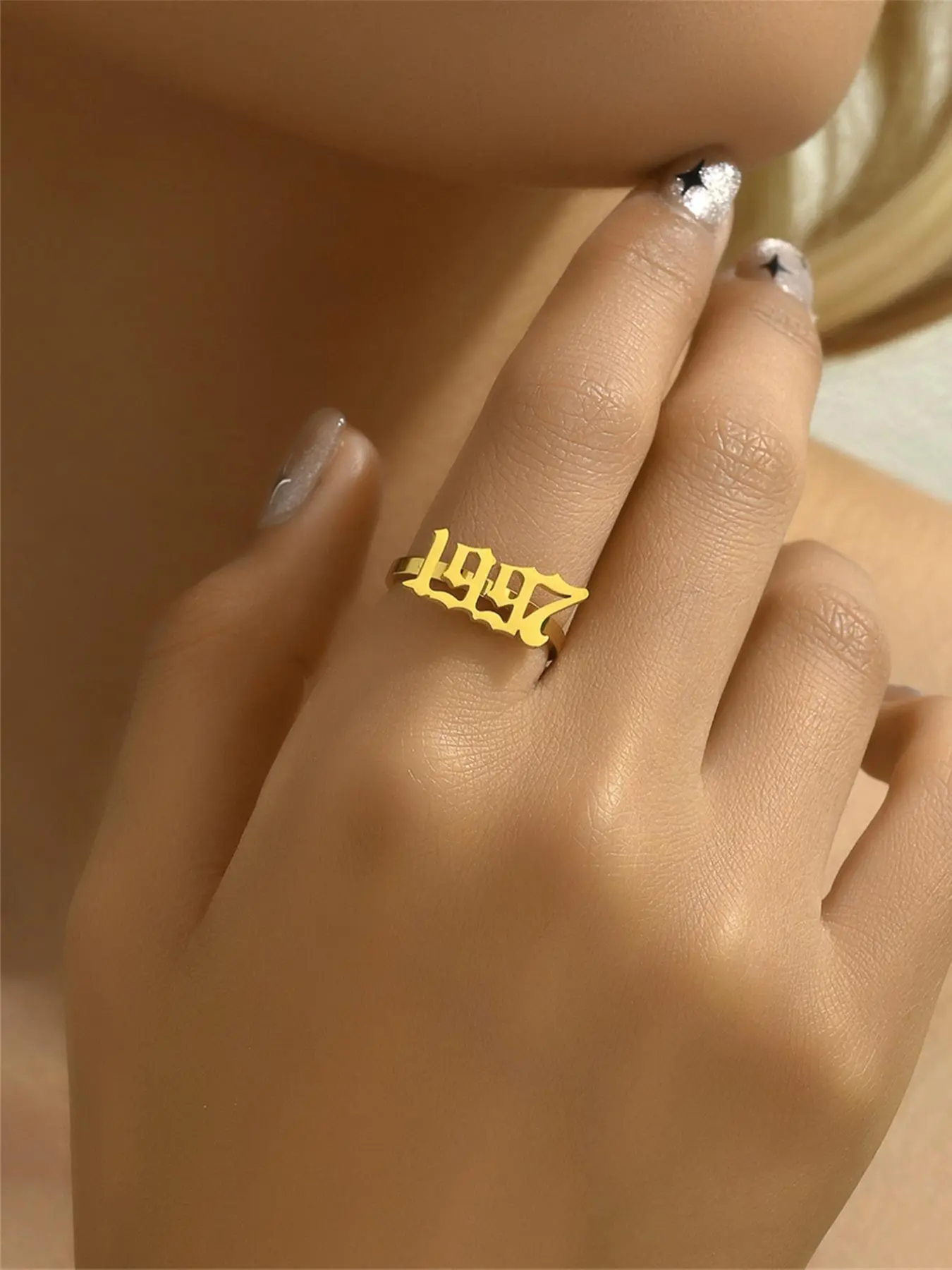 Fashion Year Of Birth Ring, Fashion Jewelry for Party, Daily Clothing Decor, Trendy All-match & Exquisite Jewelry for Birthday Gift, Statement Rings, Elegant Fashion Rings, Fashionable Jewelry, Stainless Steel Ring