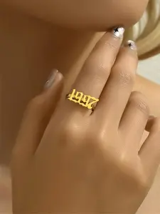 Fashion Year Of Birth Ring, Fashion Jewelry for Party, Daily Clothing Decor, Trendy All-match & Exquisite Jewelry for Birthday Gift, Statement Rings
