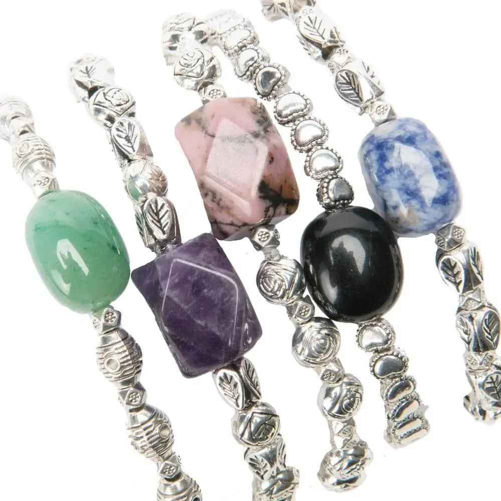 Gemma Tibetan Bracelet - Simple Design with Colorful Beads, Adjustable Fit, Ideal for Everyday Wear