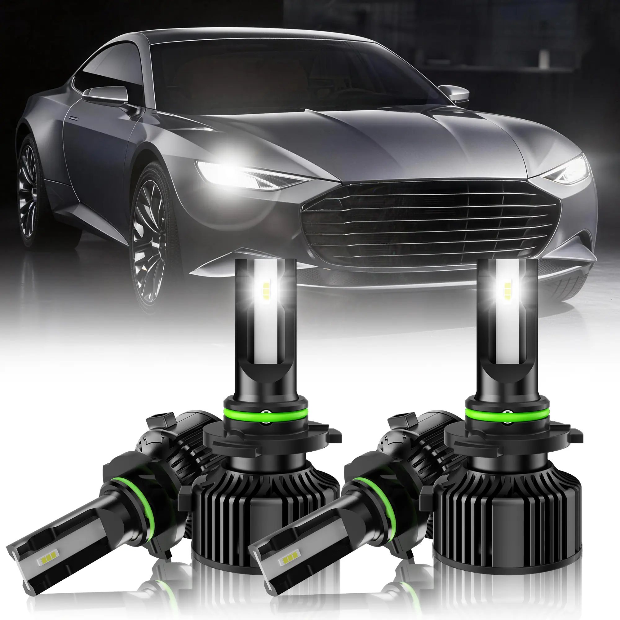 4WDKING 9005/9006 Led Bulbs Combo, 6500K Cool White, 12000 Lumens Brightness Fog Light Bulbs Real 1:1 Mini Size Design,  Plug and Play, Pack of 4