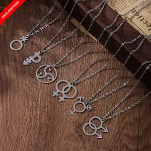 1 stainless steel LGBT symbol pendant suitable for Pride community, daily wear, party, birthday gift, valentine's day, christmas, fashion jewelry