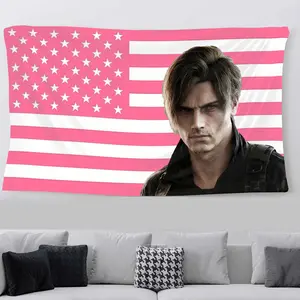 Leon Kennedy Resident Evil Requiem RE9 V3 Flag Banner 3x5ft Tapestry Art Wall Decor Bedroom Dorm Room College Man Cave Game Gifts Decoration Cotton Linen Decorative