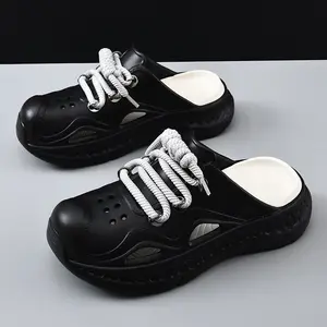 Brand Bdhjydb Men'S Summer Outdoor Lace-Up Clogs |   High-End Feel EVA Thick Sole, Wear-Resistant, Breathable, Non-Slip, Beach Closed-Toe Sandals