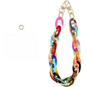 Phone Wrist Strap Acrylic Charms Detachable Bracelet Charm for Case Cellphone Lanyard with Tether Tab Charms Wrist Strap for Phone Case Personalized