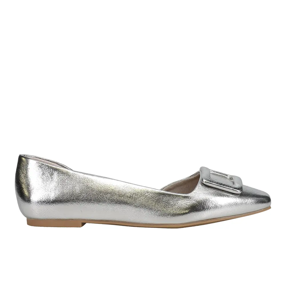 Chinese Laundry Womens Raelynn Metallic Slip On Flats Casual - Silver