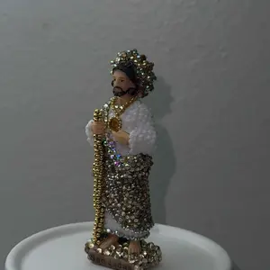 2026 San Judas 3.5 Inches Tall Altar with Rhinestones All Around Elegant Gold Plated Design by Jewelry Collection Religious Decor Religious Decoration