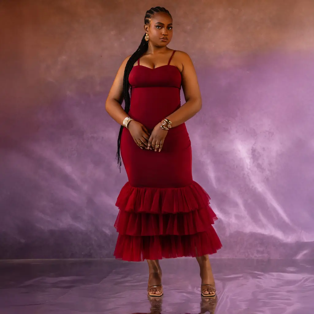 Azure Dress - Burgundy Azure Dress - Burgundy