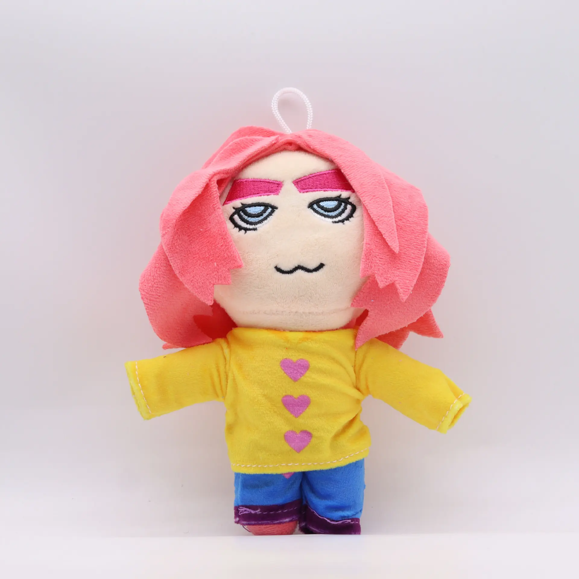 Girl with pink hair in yellow