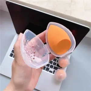 Plastic Makeup Sponge Storage Box, Unisex Portable Breathable Powder Puff Case, Transparent Cosmetic Sponge Holder Dustproof Box, Makeup Organizer