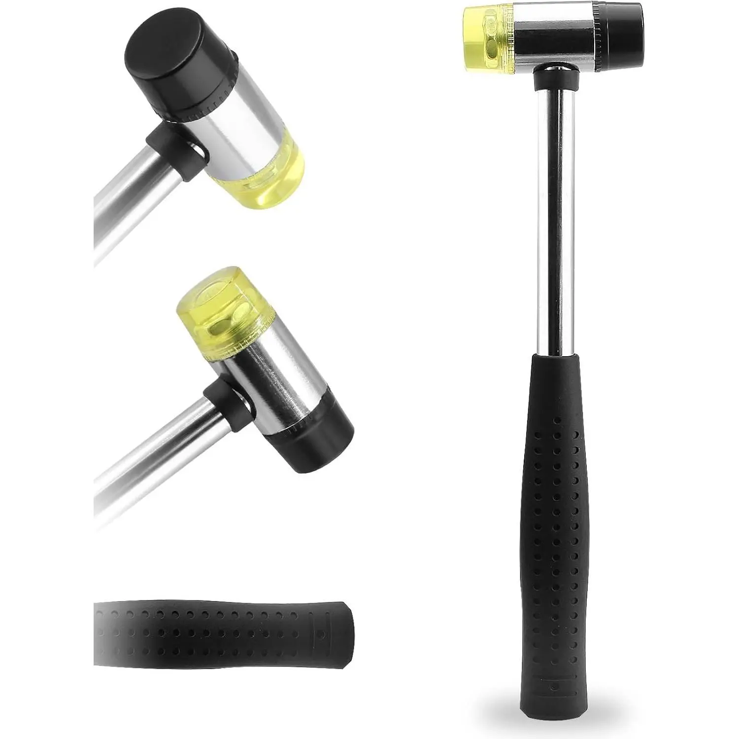 25mm Dual Head Rubber Mallet Hammer | Nylon Rubber Hammer, Metal Mallet, 2pc Conversion Head, For Jewelry, Leather Crafts, Woodworking