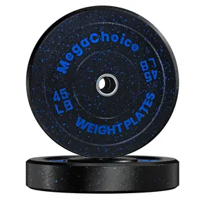 45LB Pair Rubber Bumper Weight Plates, 2-Inch Olympic Durable Bumper Plates Set, Strength Training Gym Equipment for Home and Commercial Use