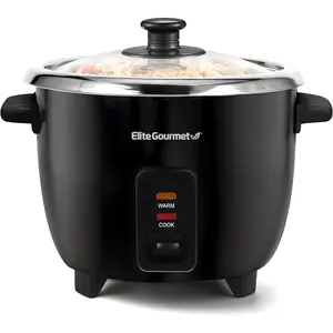 Erc006ss 6cup electric rice cooker with 304 surgical grade stainless steel inner pot makes soups stews porridges grains and cereals 6 cup 3 cups uncooked black