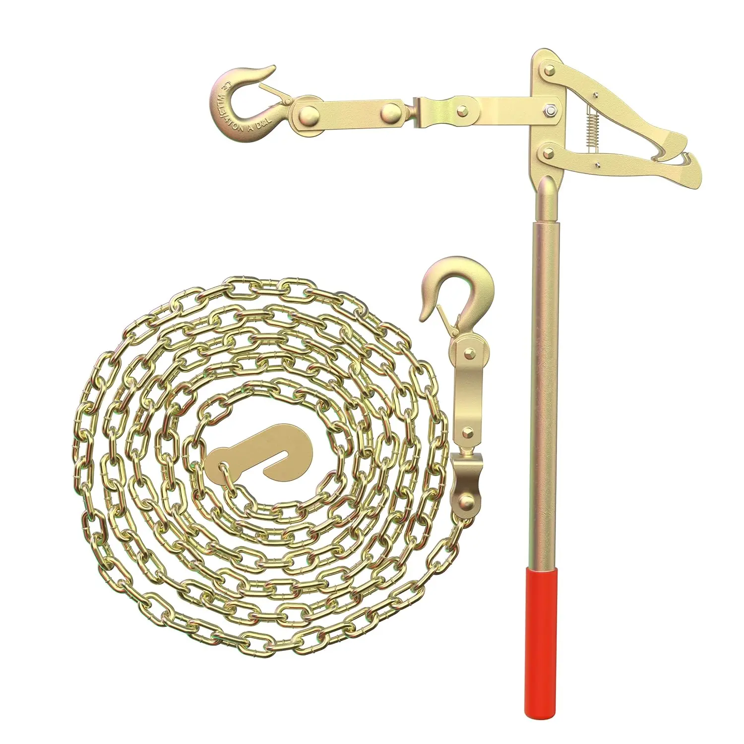 Heavy Duty Chain Link Fence Stretcher Tool with 19.7 Feet Chain – 2200 lbs Wire Puller and Tensioner for Wire Mesh, Farm Fences, Pastures, and Fence Repair Wire Stretcher