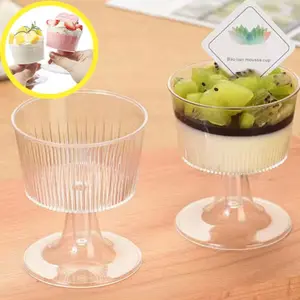 25pcs 3.3 Oz Plastic Mousse Cups & Shot Glasses, Reusable Cocktail, Champagne & Dessert Cups, Ideal for Parties, Weddings, Birthdays, Home and Commercial Use, Plastic Goblets