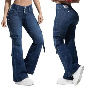W50-518 Buttlifting Cargo Colombian Jeans Fashion