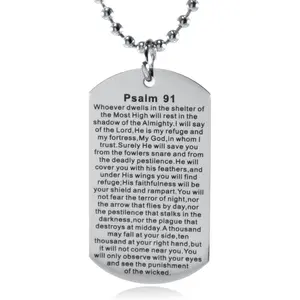 Graduation Gift  Christian Scripture Religious Dog Tag Necklace,Catholic Bible Verse Baptism Confirmation Sacrament Gifts