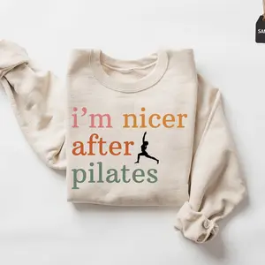 I'm Nicer After Pilates Sweatshirt, Pilates Shirt, Fitness Instructor Shirt, Contrology Shirt, Pilate Lovers Gift, Pilates Sweatshirt Women 2K