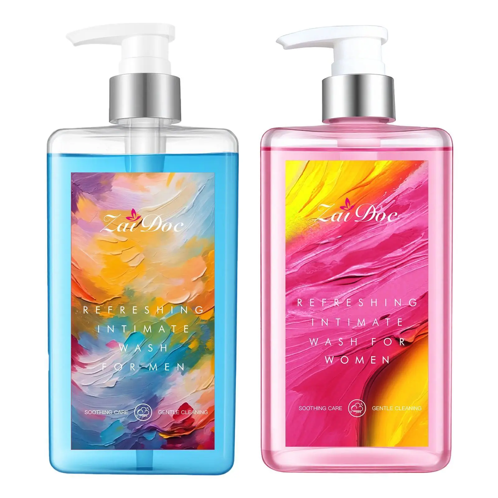 ZaiDoc Gentle Intimate Wash for Women & Men Plant-Based pH Balanced Deodorizing Antibacterial Moisturizing Cleansing Solution