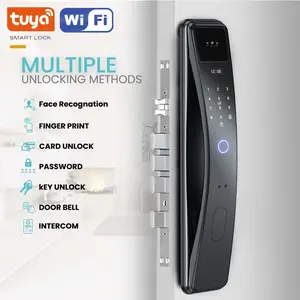Graffiti function 3D facial recognition automatic fingerprint lock facial recognition visual intercom home intelligent electronic lock. Smart locks, home access control, smart security systems, future security equipment, sturdy security locks, precision e