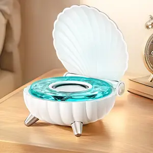 Waves Vinyl Bluetooth Speaker with Three Ambient Lights, Aqua Vinyl Speaker, The Waves Vinyl Player with Adjustable Light and Time for Bedroom, Office, Party, 360° Surround Sound