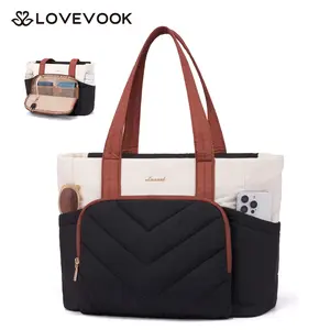 【NEW IN】LOVEVOOK Fall Tote Bag for Women, V-Quilted Puffer Tote Bag with Zipper, Large Puffy Shoulder Purse for Work Travel Nurse Teacher