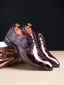 Men's Fashionable All Over Floral Print Classic Pointed Toe Lace Up Dress Shoes, Business Style Trendy Pointed Toe Shoes for Work Office, Fashion Shoes for Party, Daily Clothing Decor, Formal Shoes, Work Shoes, PU Leather Shoes, PU Leather Footwear