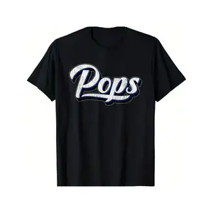 [Stylish Pops Tee] Stylish 100% Cotton Pops Men's T-Shirt | Comfortable & Breathable Black Casual Tee with "POPS" Design