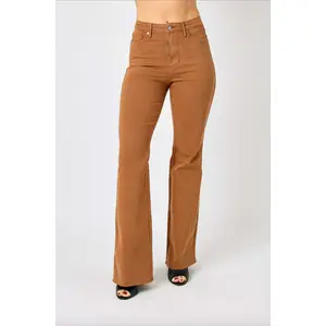 Judy Blue Tummy Control Flare Jeans - Brown