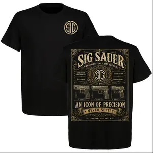 SIG Sauer P226 P320 P365 Shirt, Vintage Sig Sauer Never Settle Graphic Tee, Front and Back Print Tactical Gift for Men
