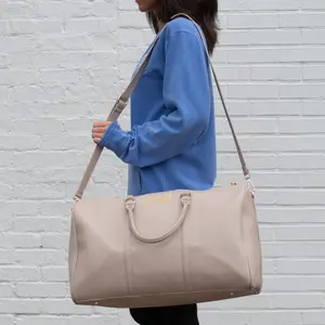 Personalized Womens Duffle Bag - Christmas Gift For Her, Vegan Leather Weekender, Custom Monogram Carry-On Size Travel Bag