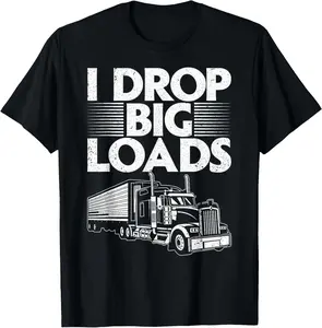 Funny Trucker Design For Men Women Semi Truck Driver Lover Casual Short Sleeve Cotton T-Shirt
