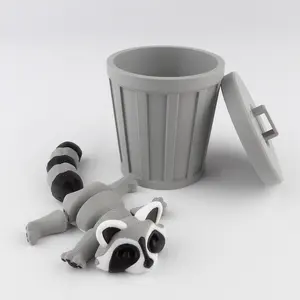 Colorful Articulated Racoon Desk Buddy - 3D Printed Fidget Toy for Stress Relief!