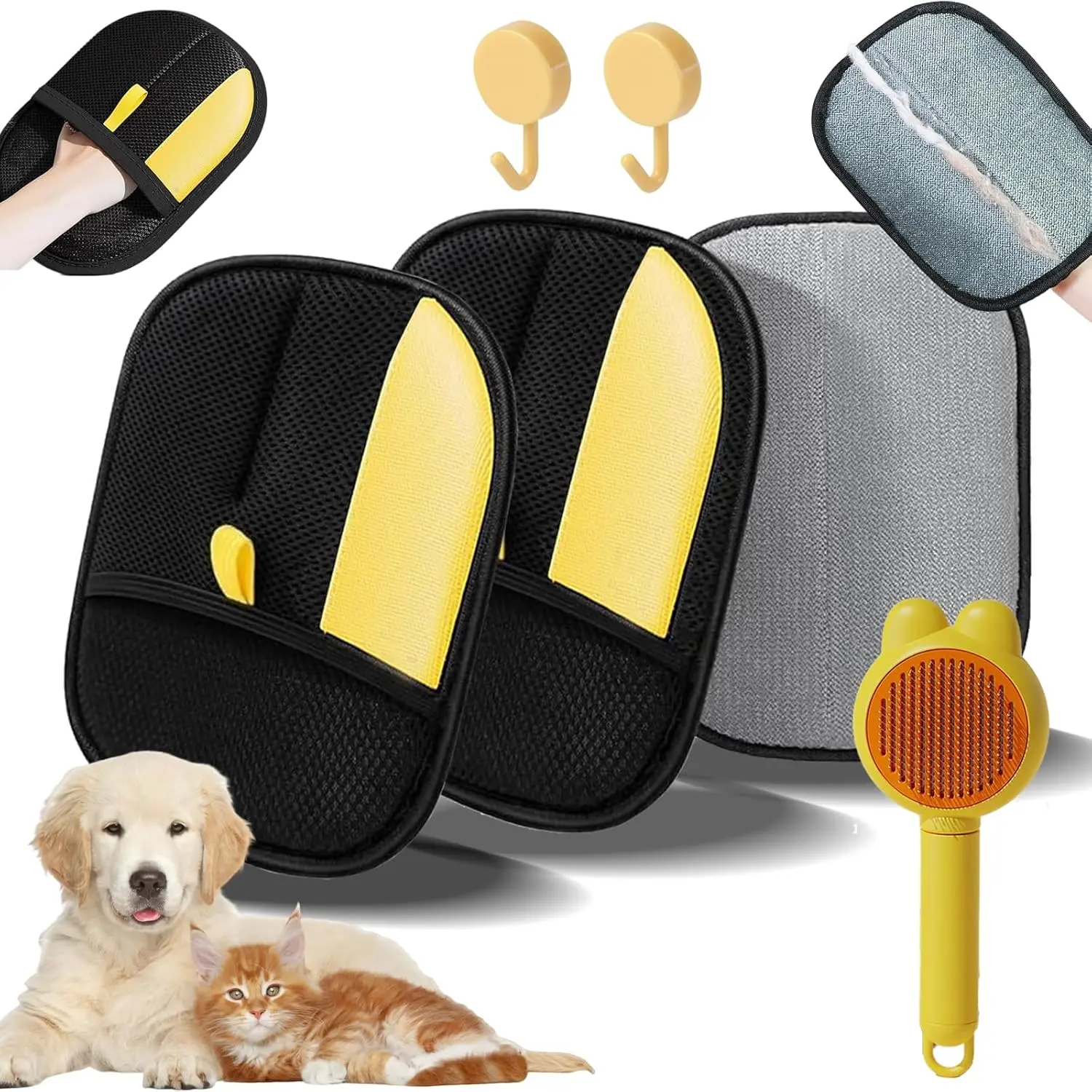 Static Removal Gloves for Pet Hair, 2026 New Pet Hair Remover Glove, Electrostatic Pets Hairs Remover, Pets Grooming Gloves for Carpet, Couch, Clothing and Other Surfaces