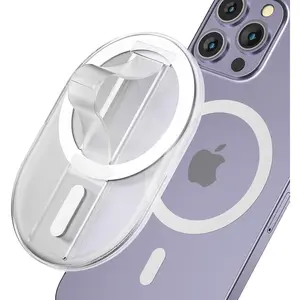 Finger Phone Grip for MagSafe Stand, Phone Grip Strap Holder as Kickstand,  Phone Grip Holder, for  17 16 15 14 13 12 Series, Clear